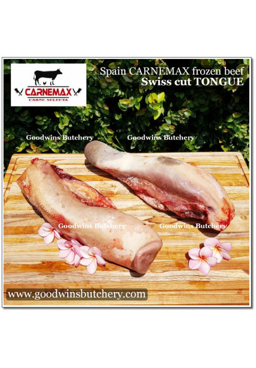 Beef OX TONGUE SWISS CUT frozen Espanol Spain CARNEMAX lidah sapi utuh +/-2kg (price/kg)